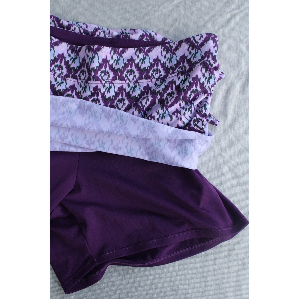 Lot of 2 Tranquility Colorado Clothing Purple Blue Floral Skort Sz Large Active - Picture 2 of 9